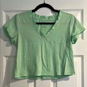 Mint Green V-Neck Women's Top